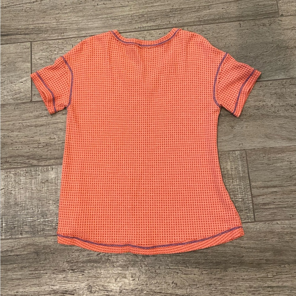 Women’s orange v neck top- S - Picture 3 of 3